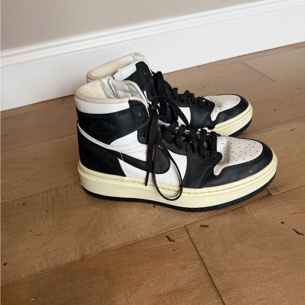 Jordan Black and White High-Top Sneakers